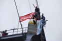 Koelner Seilbahn Gondel blieb haengen Koeln Linksrheinisch P168